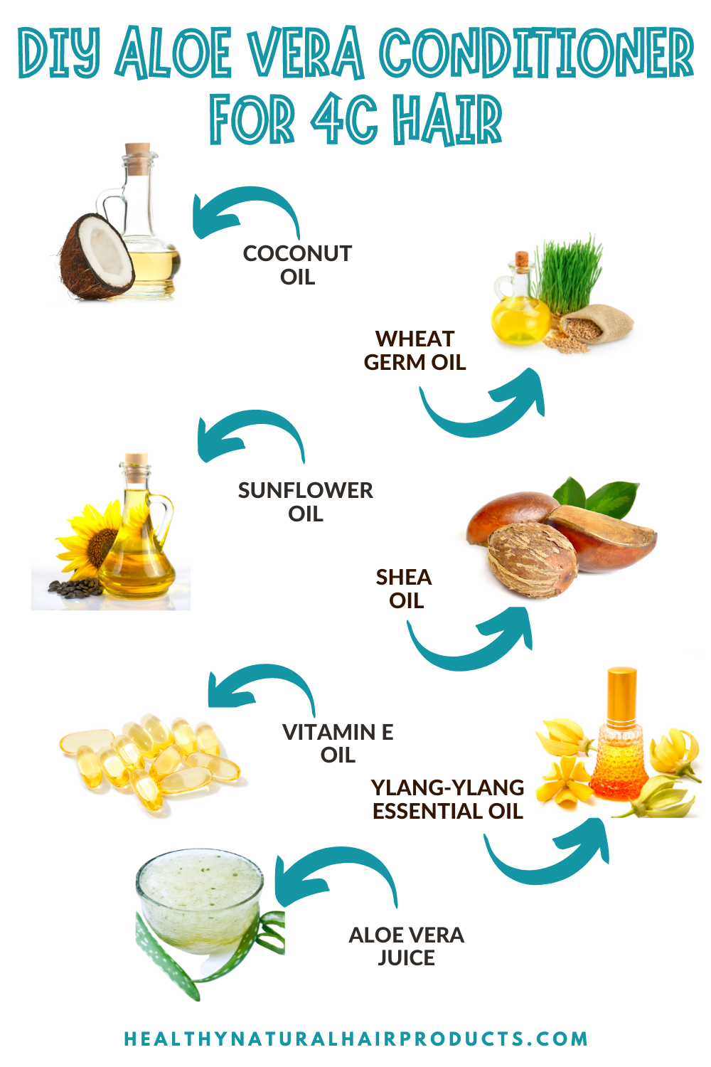 AloeVeraConditionerfor4CHairIngredientsInfographic Healthy